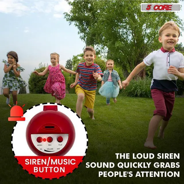 Alt view image 3 of 7 - 5 Core Megaphone Bullhorn Speaker 15W Mini Battery Power Bull horn w Siren 400 Yard Range White