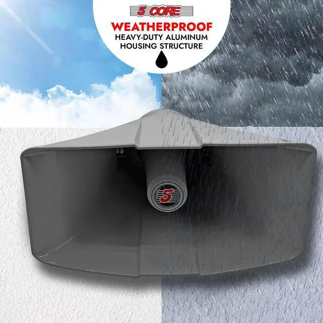 Alt view image 6 of 7 - 5 CORE 8" x 16" Outdoor PA Horn Speaker Loudspeaker 40 Watt RMS 10 Ohm Commercial Paging Megaphone Driver Horn Loud Sound Waterproof Vehicle Siren - SUH-400 1Pc