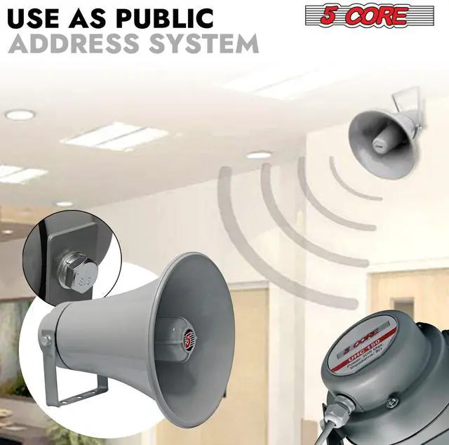 Alt view image 7 of 7 - 5 Core PA Horn Loud Speaker 9 Inch Outdoor Indoor 20W 8 Ohm Durable All Weather Multi Purpose Loudspeaker for Music Speech Warehouse - UHC 150 1Pc