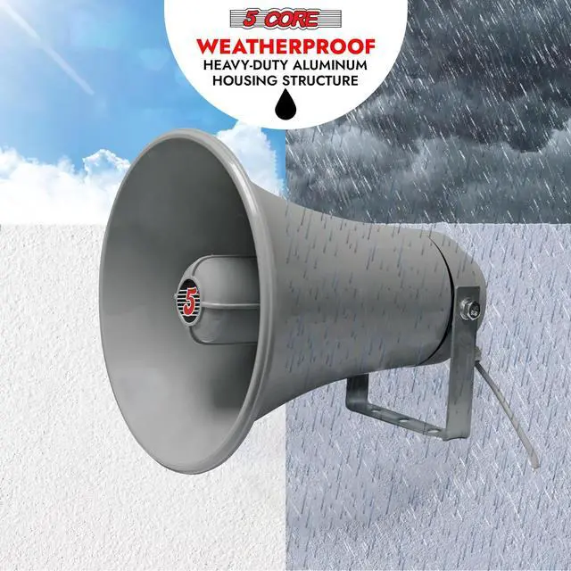Alt view image 6 of 7 - 5 Core PA Horn Loud Speaker 9 Inch Outdoor Indoor 20W 8 Ohm Durable All Weather Multi Purpose Loudspeaker for Music Speech Warehouse - UHC 150 1Pc