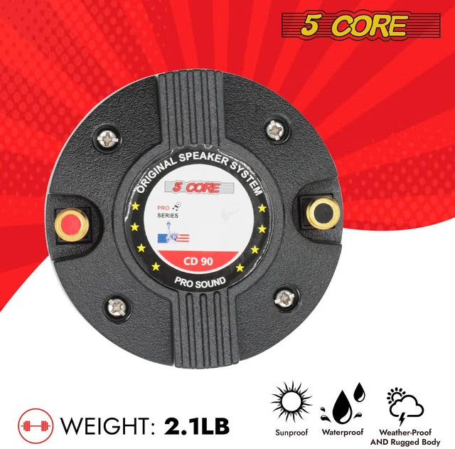Alt view image 6 of 9 - 5 Core Compression Driver Titanium Voice Coil 200W Peak Audio Horn Speaker Tweeter System Super Loud
