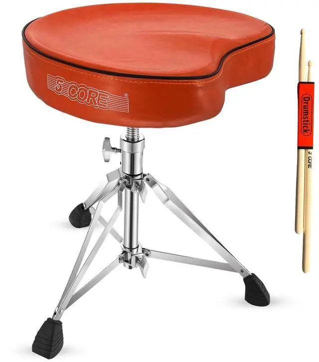 Main image of 5 Core Drum Throne Padded Guitar Stool Adjustable Heavy Duty Music Chair Seat Universal for Adults & Kids with Anti Slip Rubber Feet - DS CH ORG SDL HD