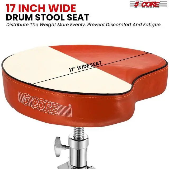 Alt view image 4 of 7 - 5 Core Drum Throne Padded Guitar Stool Adjustable Heavy Duty Music Chair Seat Universal for Adults & Kids with Anti Slip Rubber Feet - DS CH ORG SDL HD