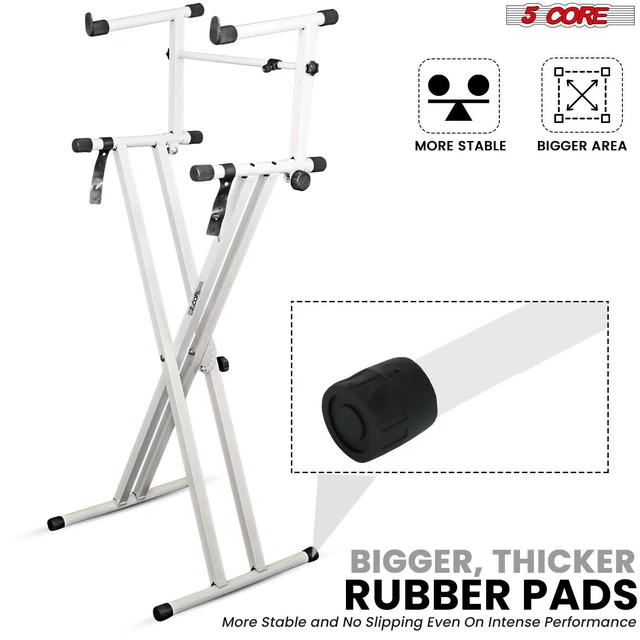 Alt view image 5 of 7 - 5 Core 2 Tier Keyboard Stand Double X Style Adjustable Electric Piano Riser Holder