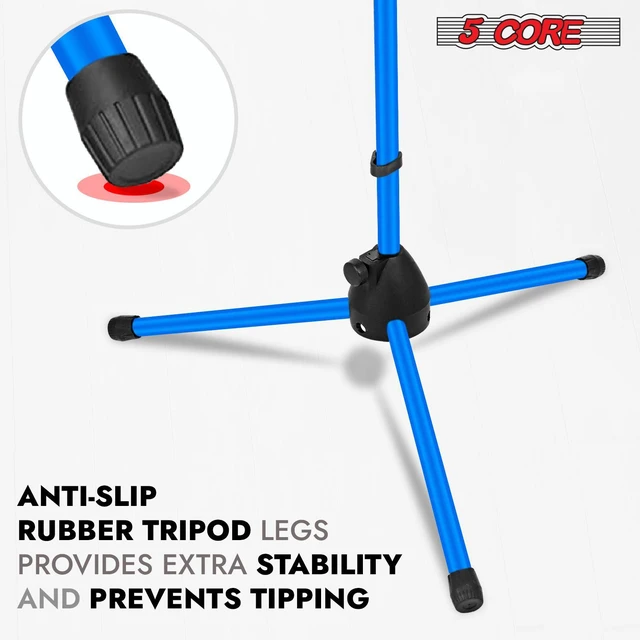 Alt view image 6 of 7 - 5Core Tripod Mic Stand 2Pcs Adjustable Holder Floor Microphone Boom Arm Dark Blue