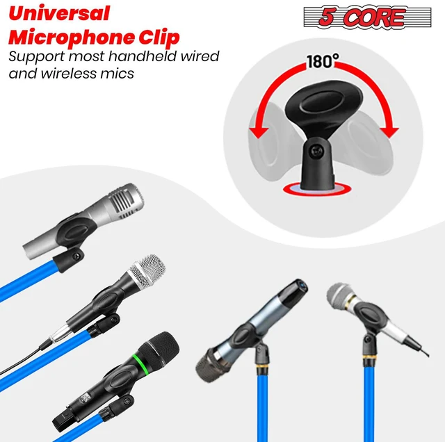 Alt view image 5 of 7 - 5Core Tripod Mic Stand 2Pcs Adjustable Holder Floor Microphone Boom Arm Dark Blue
