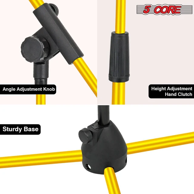 Alt view image 4 of 7 - 5Core Tripod Mic Stand 4Pcs Adjustable Holder Floor Microphone Boom Arm - MS 080 4PC Dark Blue