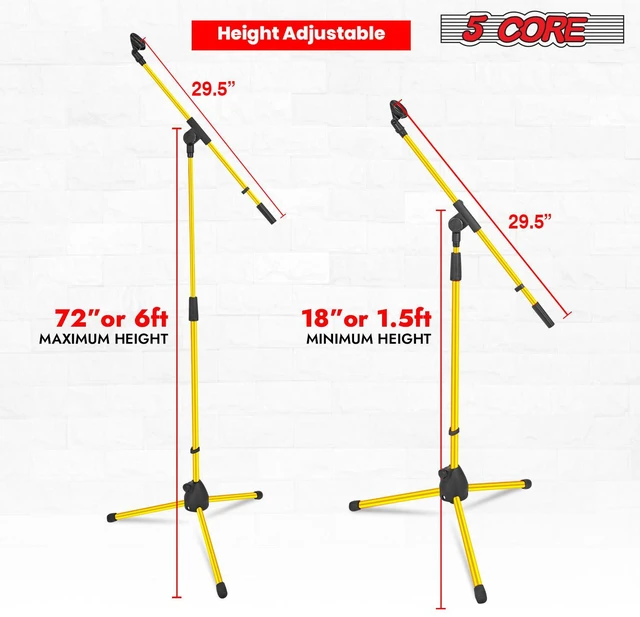Alt view image 3 of 7 - 5Core Tripod Mic Stand 4Pcs Adjustable Holder Floor Microphone Boom Arm - MS 080 4PC Dark Blue