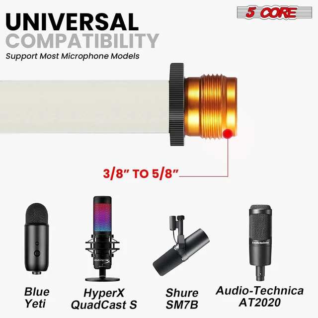 Alt view image 6 of 7 - 5Core Tripod Mic Stand 4Pcs Adjustable Holder Floor Microphone Boom Arm - MS 080 4PC Red
