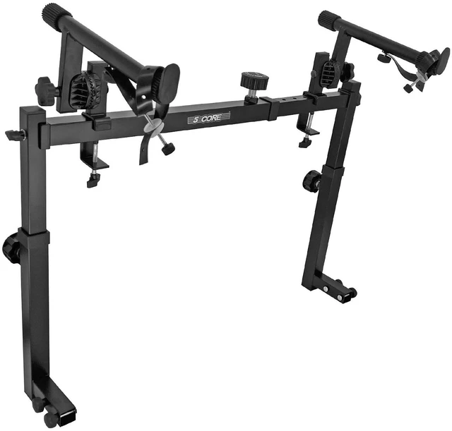 Main image of 5 Core 2 Tier Keyboard Stand Attachment Height Width Adjustable Electric Digital Piano Stands for 54, 88 Key Keyboards Synth Double Extender Music Stand Adapter for Z Style Stands w Strap - KS 2T GEAR