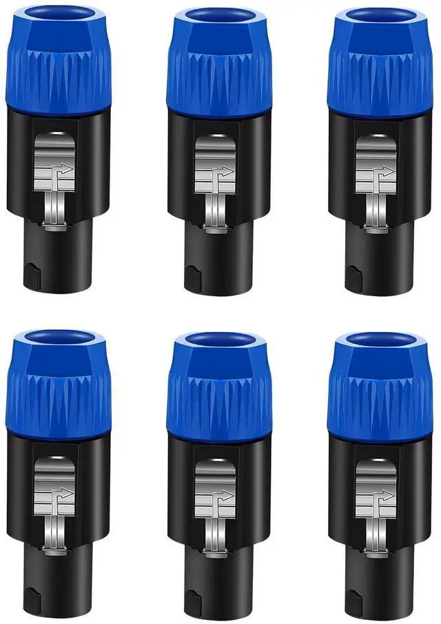 Main image of 5 CORE 4 Pole Speakon Connector 6 Pieces with Twist Lock Audio Jack Male Plug  Loud Speaker to Amplifier Plug - 4 Conductor Speak-On Cable Adapter Replacement