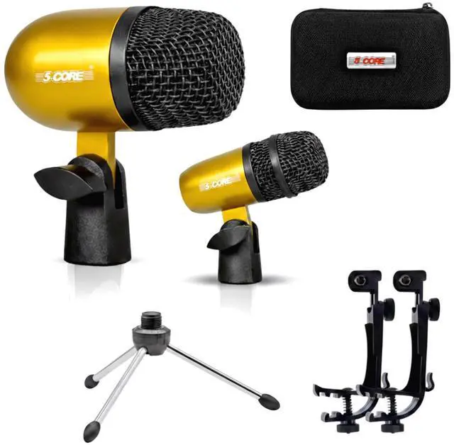 Main image of 5 Core Conga Mic Snare Tom Set Professional XLR Cardioid Condenser Instrument Microphone Kit