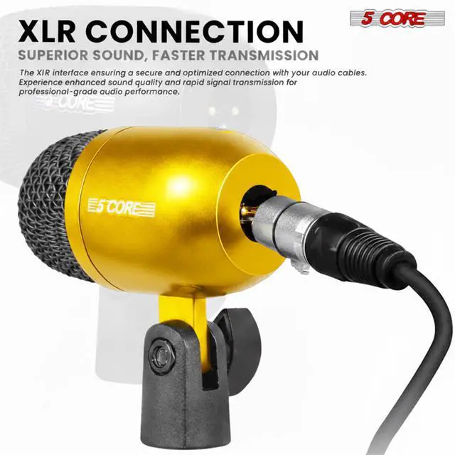 Alt view image 5 of 7 - 5 Core Conga Mic Snare Tom Set Professional XLR Cardioid Condenser Instrument Microphone Kit