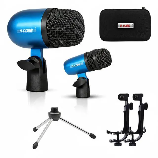 Main image of 5 Core Conga Mic Snare Tom Set Professional XLR Cardioid Condenser Instrument Microphone Kit