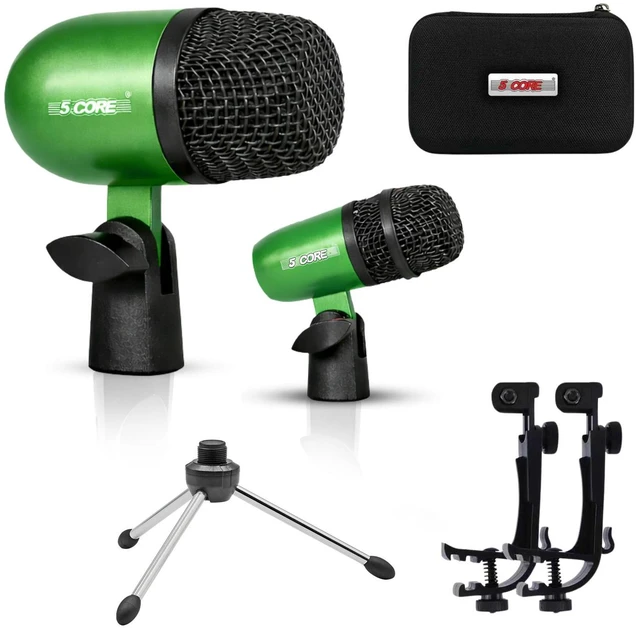 Main image of 5 Core Conga Mic Snare Tom Set Professional XLR Cardioid Condenser Instrument Microphone Kit