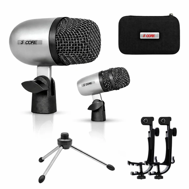 Main image of 5 Core Conga Mic Snare Tom Set Professional XLR Cardioid Condenser Instrument Microphone Kit