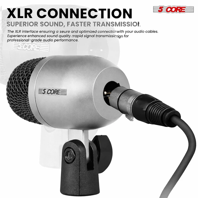 Alt view image 6 of 7 - 5 Core Conga Mic Snare Tom Set Professional XLR Cardioid Condenser Instrument Microphone Kit