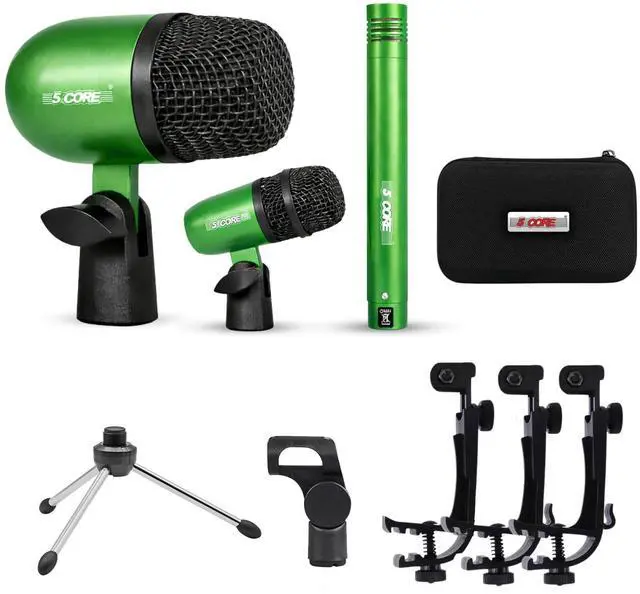 Main image of 5 Core Conga Mic Snare Tom Set Professional XLR Cardioid Unidirectional Instrument Microphone Kit