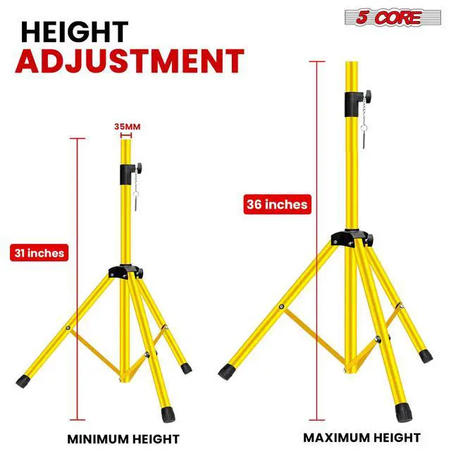 Alt view image 2 of 7 - 5 Core Speaker Stand Tripod Heavy Duty Adjustable 36" Universal Mount for PA DJ Studio