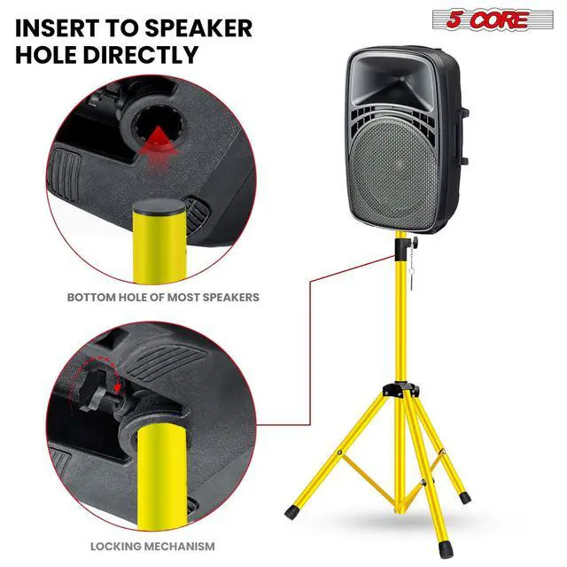 Alt view image 5 of 7 - 5 Core Speaker Stand Tripod Heavy Duty Adjustable 36" Universal Mount for PA DJ Studio
