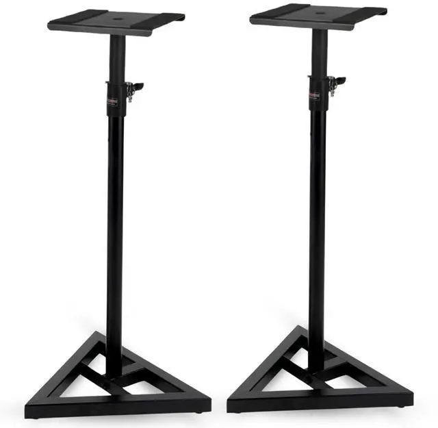 Main image of 5 Core Speaker Stand 2Pc Heavy Duty Adjustable Telescoping Height 59.5" Triangle Base 100Lb Capacity