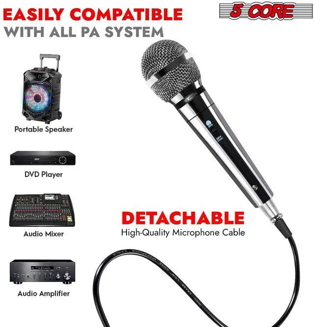 Alt view image 5 of 7 - 5Core Pack of 2 XLR Microphone Dynamic Mic Karaoke Singing Studio Mics Handheld Microfono