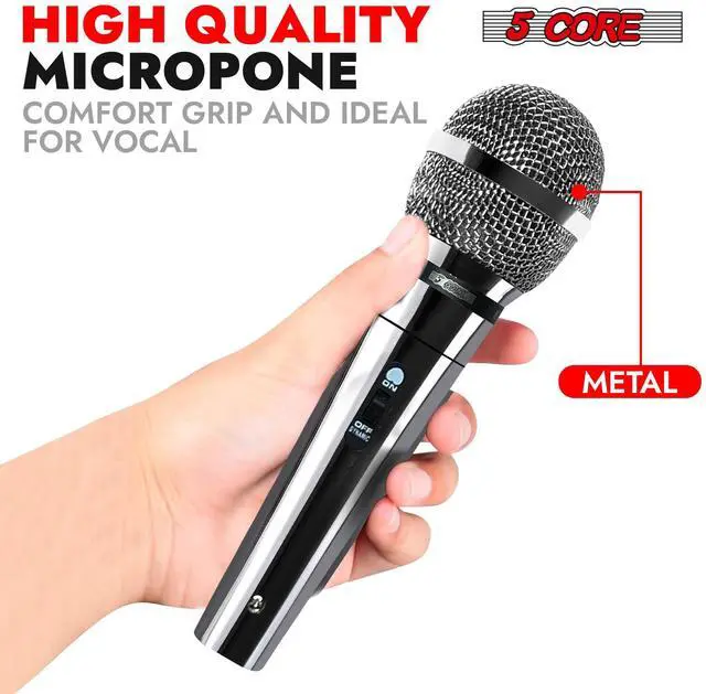 Alt view image 6 of 7 - 5Core Pack of 2 XLR Microphone Dynamic Mic Karaoke Singing Studio Mics Handheld Microfono