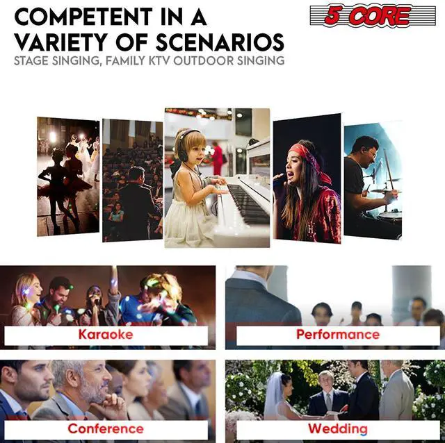 Alt view image 7 of 7 - 5Core Pack of 2 XLR Microphone Dynamic Mic Karaoke Singing Studio Mics Handheld Microfono