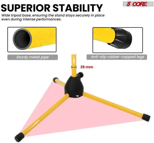 Alt view image 4 of 7 - 5 Core Microphone Stand Floor 4Pcs Universal Adjustable 63" Tripod Mic Stands w Boom Arm