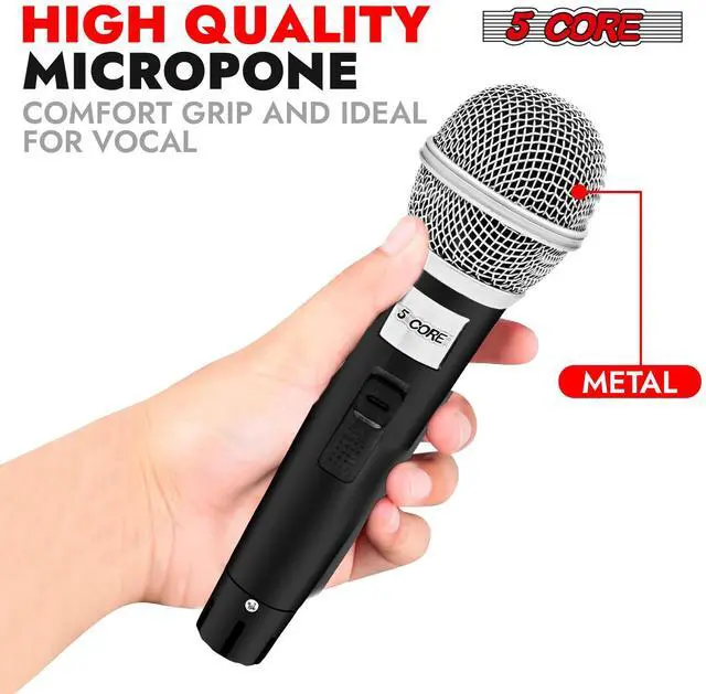 Alt view image 6 of 7 - 5 Core 2 Pack Dynamic XLR Microphone Handheld Vocal Studio Karaoke Mic Set