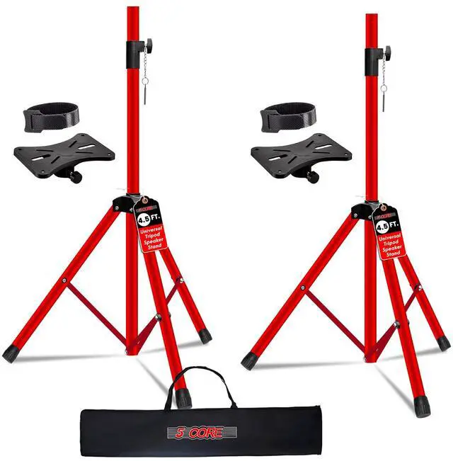 Main image of 5 Core Speaker Stand Tripod Pair Heavy Duty Adjustable 72" Universal Mount for PA DJ Studio w Bag