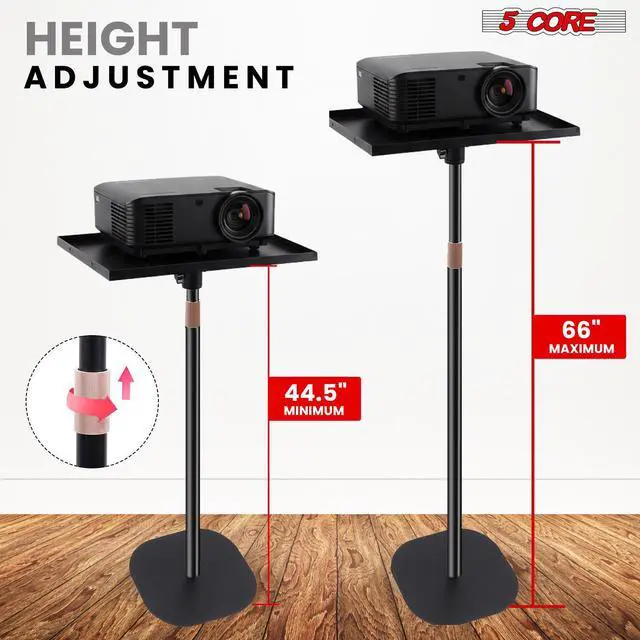 Alt view image 2 of 7 - 5 Core Projector Stand Floor Adjustable 66" Universal Projectors Support for Home Office & Studio