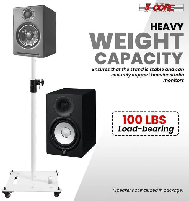 Alt view image 3 of 7 - 5Core Speaker Stand 2Pc Heavy Duty Adjustable Height 61" DJ PA Stands 35mm Mount 100Lb Capacity