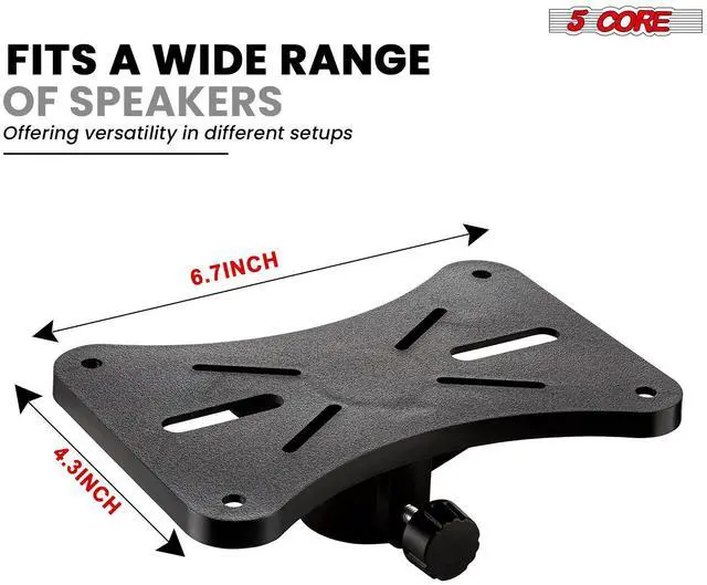 Alt view image 6 of 7 - 5 Core Speaker Stand Pair Height Adjustable PA DJ Tripod Studio Monitor Stands w 35mm Insert