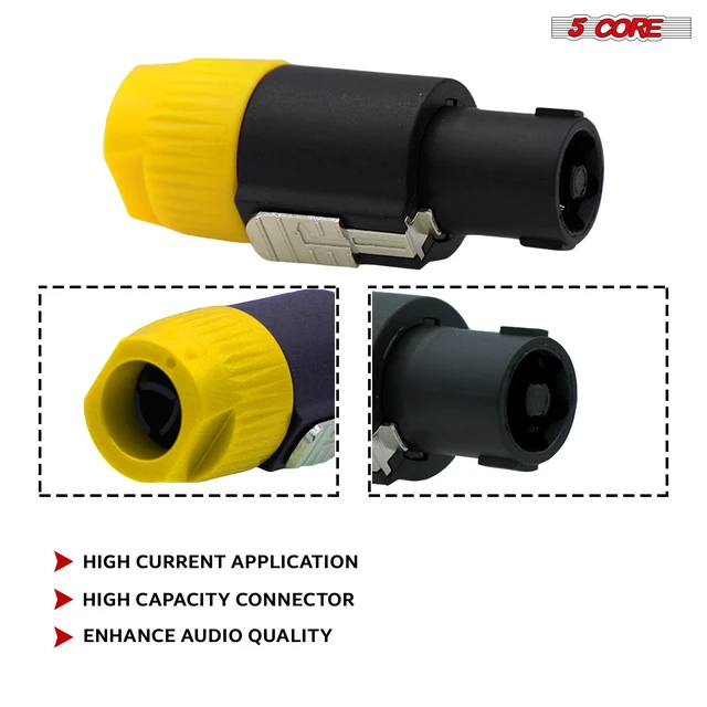 Alt view image 5 of 7 - 5 Core Speakon Adapter 4 Pack High Quality Audio Jack Male Audio Pin Speaker Adapter Connector