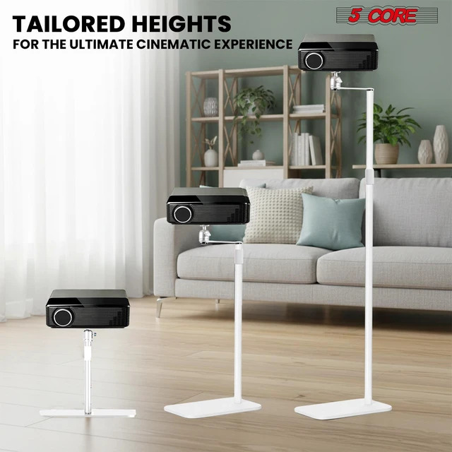 Alt view image 7 of 7 - 5 Core Projector Stand Floor Adjustable 66" Universal Projectors Support for Home Office & Studio