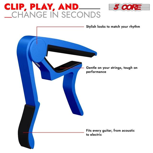 Alt view image 6 of 7 - 5Core Capo Acoustic Electric Guitar 4Pcs 6 String Kapo Clip For Banjo Mandolin Ukulele