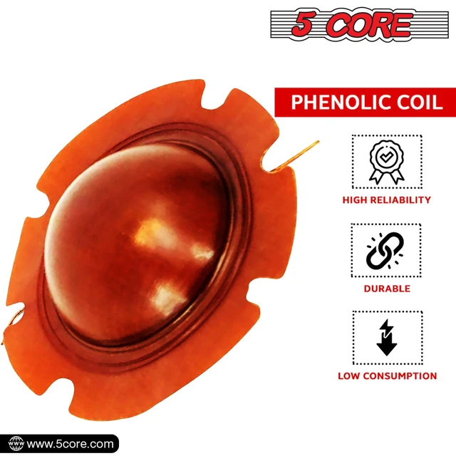 Alt view image 5 of 6 - 5Core 2 Inch Diaphragm Replacement 10 Pcs Phenolic Voice Coil 51mm + Kapton Former Diameter Horn
