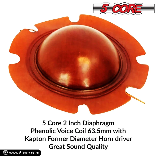 Alt view image 6 of 6 - 5Core 2 Inch Diaphragm Replacement 10 Pcs Phenolic Voice Coil 51mm + Kapton Former Diameter Horn