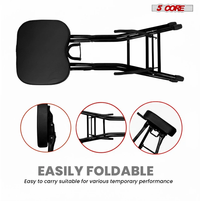 Alt view image 7 of 7 - 5Core Guitar Stool 3.15" Padded Chair Foldable Heavy Duty Music Seat Built in Foot Rest Guitar Stand