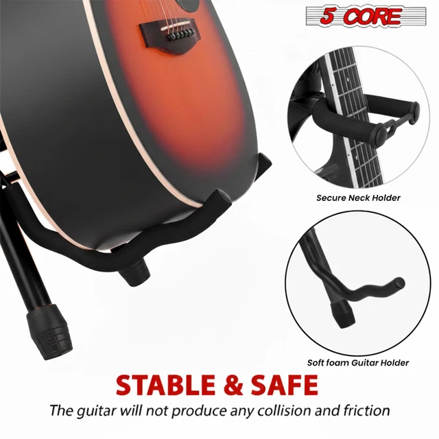 Alt view image 5 of 7 - 5Core Guitar Stool 3.15" Padded Chair Foldable Heavy Duty Music Seat Built in Foot Rest Guitar Stand