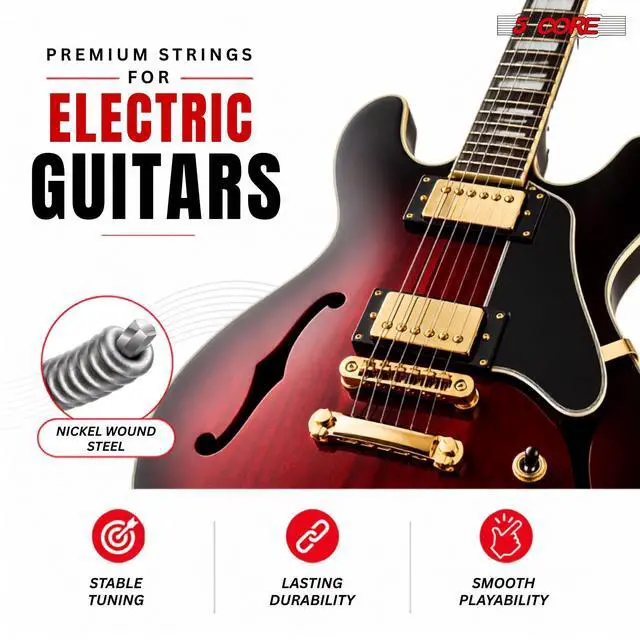 Alt view image 5 of 7 - 5 Core Guitar Strings Nickel Plated Acoustic Electric Guitar String Set w Picks