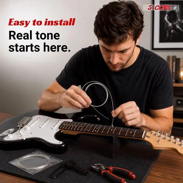 Alt view image 3 of 7 - 5 Core Guitar Strings Nickel Plated Acoustic Electric Guitar String Set w Picks
