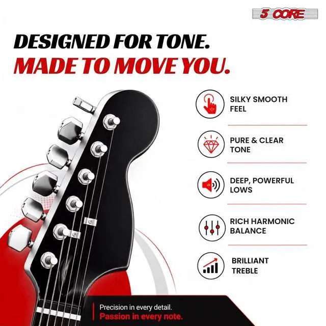 Alt view image 2 of 7 - 5 Core Guitar Strings Nickel Plated Acoustic Electric Guitar String Set w Picks