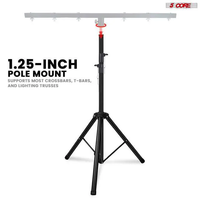 Alt view image 7 of 7 - 5Core DJ Light Stand Stage Lighting Truss System Height Adjustable Heavy Duty T bar Mount