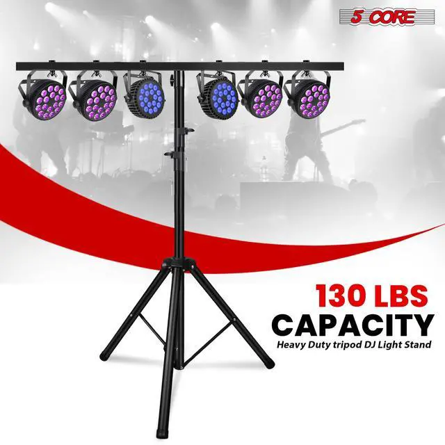 Alt view image 4 of 7 - 5Core DJ Light Stand Stage Lighting Truss System Height Adjustable Heavy Duty T bar Mount