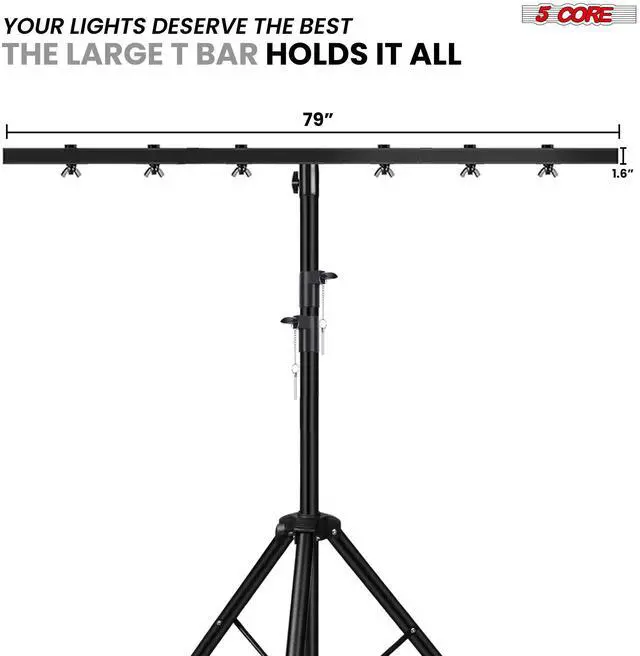Main image of 5Core DJ Light Stand Stage Lighting Truss System Height Adjustable Heavy Duty T bar Mount