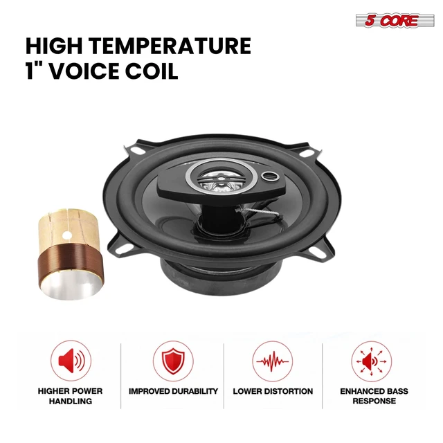 Alt view image 6 of 7 - 5Core Coaxial Car Door Speakers 5" 4Pcs 350W 4Ohm 2 Way Component Subwoofer Audio w Super Tweeter