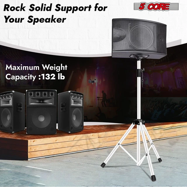 Alt view image 2 of 7 - 5 Core Speaker Stand Pair Height Adjustable 72" Heavy Duty PA DJ Tripod Studio Monitor Stands