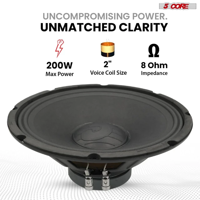 Alt view image 7 of 7 - 5Core 12" Subwoofer 1200W PA DJ Sub Woofer Pair Audio 8Ohm w Deep Bass Pro Audio Replacement Loud Speaker